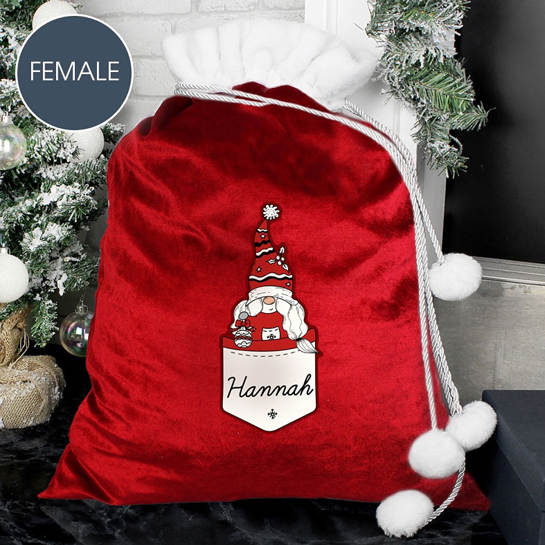 Personalised Gonk Family Pompom Christmas Sacks | PhotoFairytales
