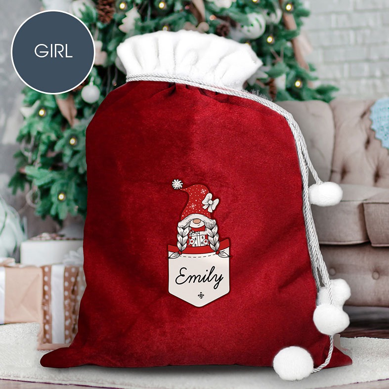 Personalised Gonk Family Pompom Christmas Sacks | PhotoFairytales
