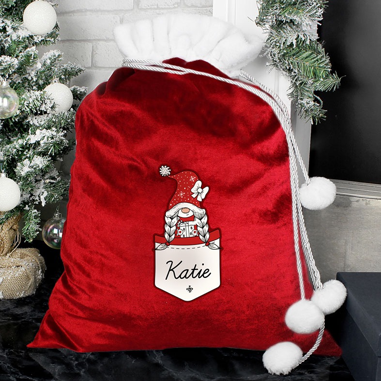 Personalised Gonk Family Pompom Christmas Sacks | PhotoFairytales