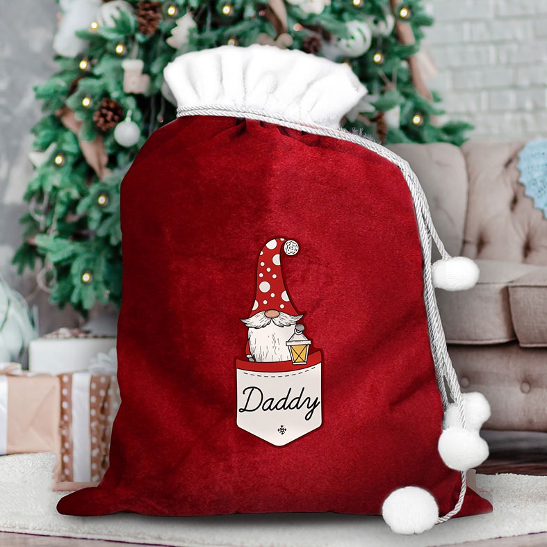 Personalised Gonk Family Pompom Christmas Sacks | PhotoFairytales