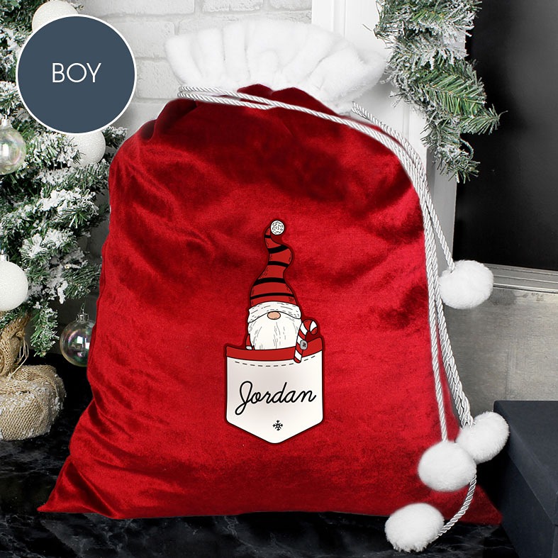 Personalised Gonk Family Pompom Christmas Sacks | PhotoFairytales