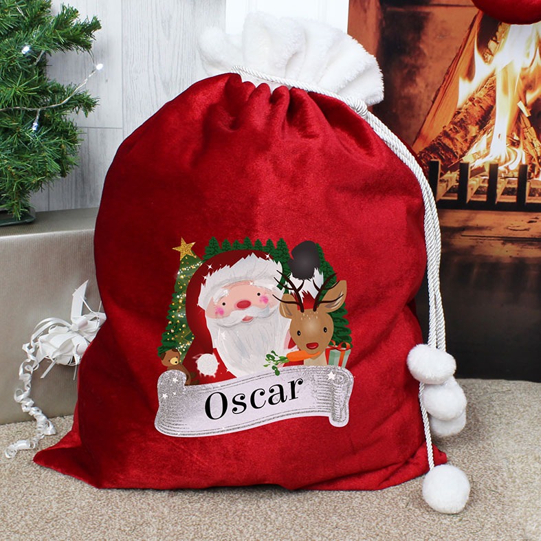 Personalised Santa Pompom Christmas Sack | PhotoFairytales