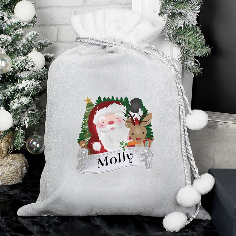 Personalised Santa Pompom Christmas Sack | PhotoFairytales