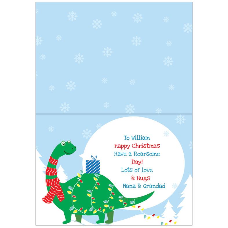 Roarsome Dinosaur Personalised Christmas Card | PhotoFairytales
