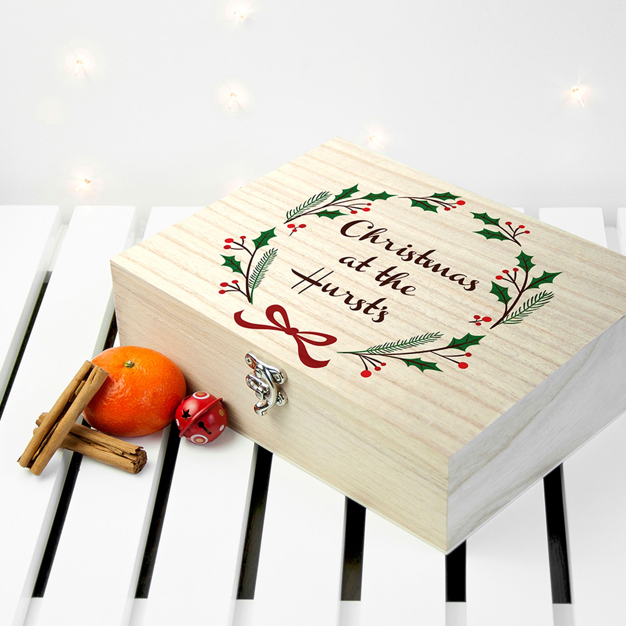 Personalised Christmas Eve Boxes | printed and engraved high quality festive wooden boxes, from PhotoFairytales