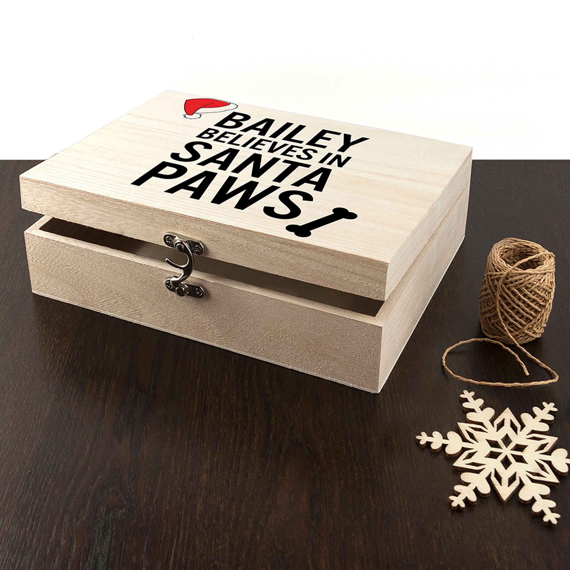 Personalised Pet Christmas Eve Boxes | festive high quality printed wooden box for your dog or cat, from PhotoFairytales