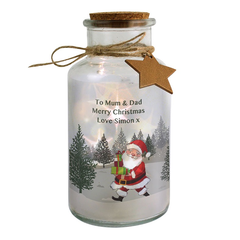 Personalised Santa LED Glass Jar | cosy festive gift idea, from PhotoFairytales