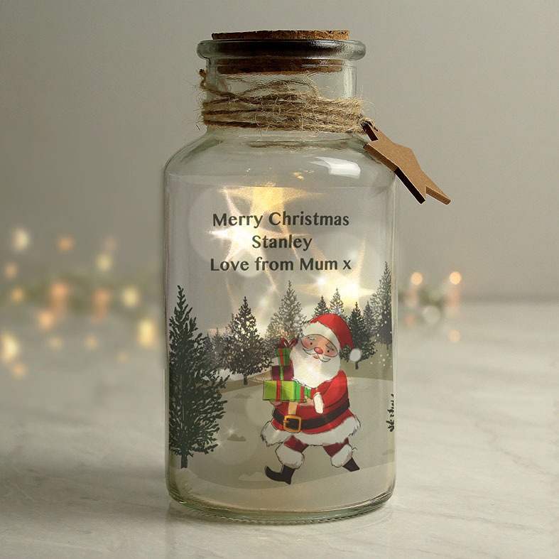Personalised Santa LED Glass Jar | cosy festive gift idea, from PhotoFairytales