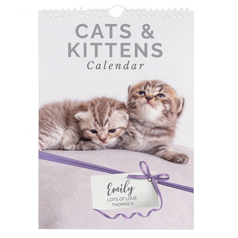 Cats and Kittens Personalised Calendar | A4 ring bound, start on any month of the year, great gift idea any cat lover from PhotoFairytales