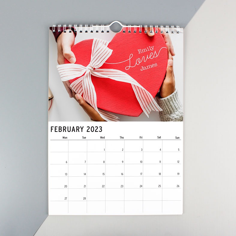 Personalised You and Me Couple Calendar | A4 ring bound, start on any month of the year, great gift idea for an anniversary or Valentine's Day, from PhotoFairytales