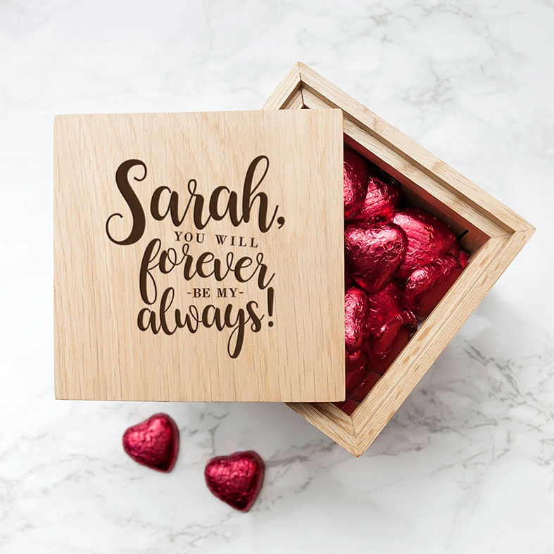 Personalised Oak Photo Cubes | Engraved Gift Box