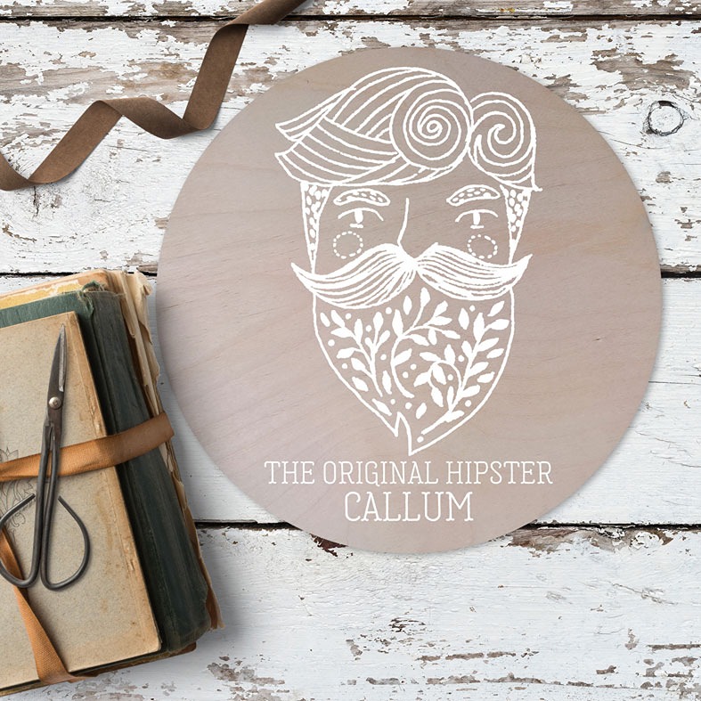 Personalised Wooden Circle Plaque for Him | natural wood Scandi style round wall sign, unique gift for him, hipster gift for men #personalisegiftforhim