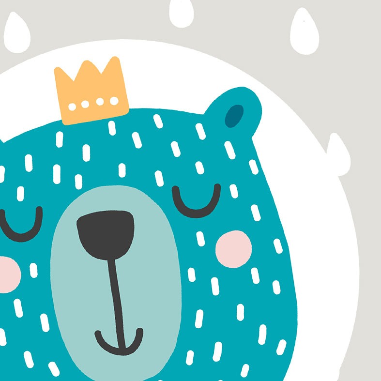 Bear Prince Personalised Print | lovely bespoke art print for baby boy's nursery or bedroom, PhotoFairytales