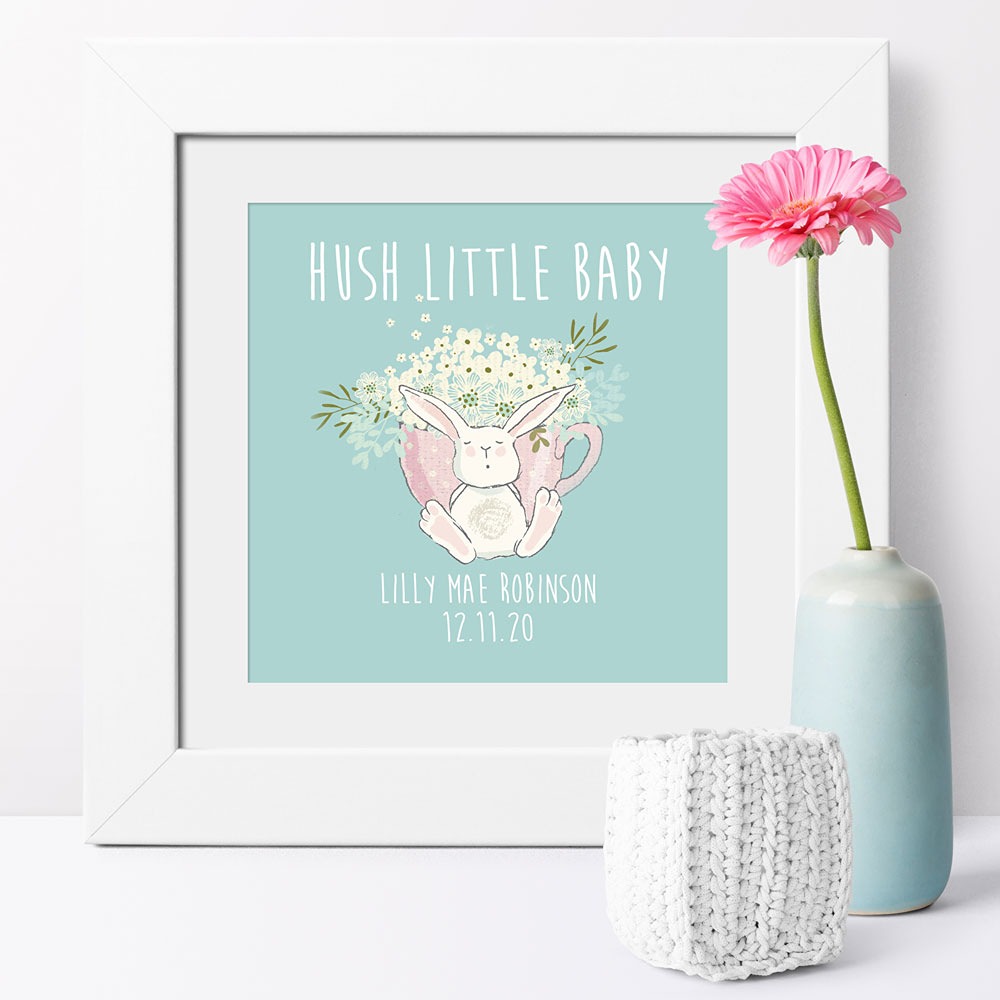 Hush Little Baby Personalised Print | sweet, whimsical art for a child's bedroom or nursery, PhotoFairytales #nurseryart