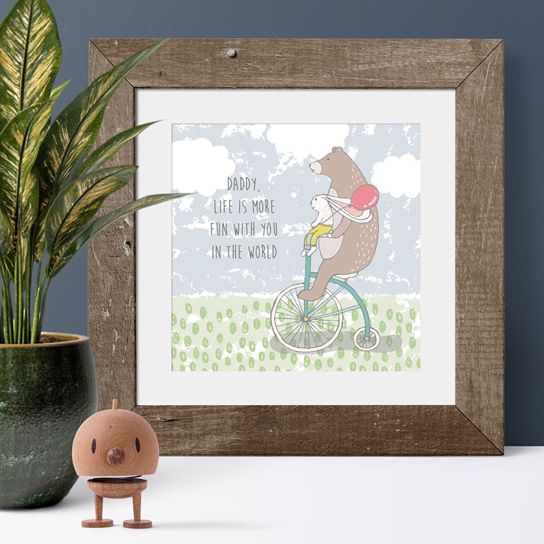 Personalised Life is More Fun with You in the World nursery print | bespoke baby christening gifts from PhotoFairytales