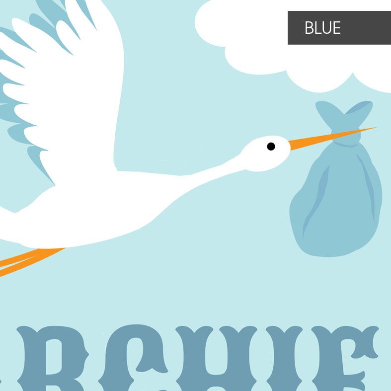 Stork Personalised Nursery Print | bespoke art print for baby's nursery, PhotoFairytales #nurseryart