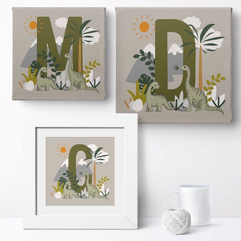 Personalised Dinosaur print: brilliant finishing touch for any child's bedroom or baby nursery and great gift idea for a dinosaur lover