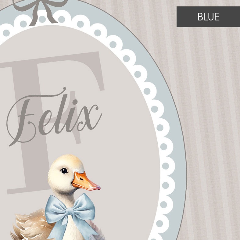 Personalised Duckling nursery print - baby nursery wall art in pastel colours, charming christening gift