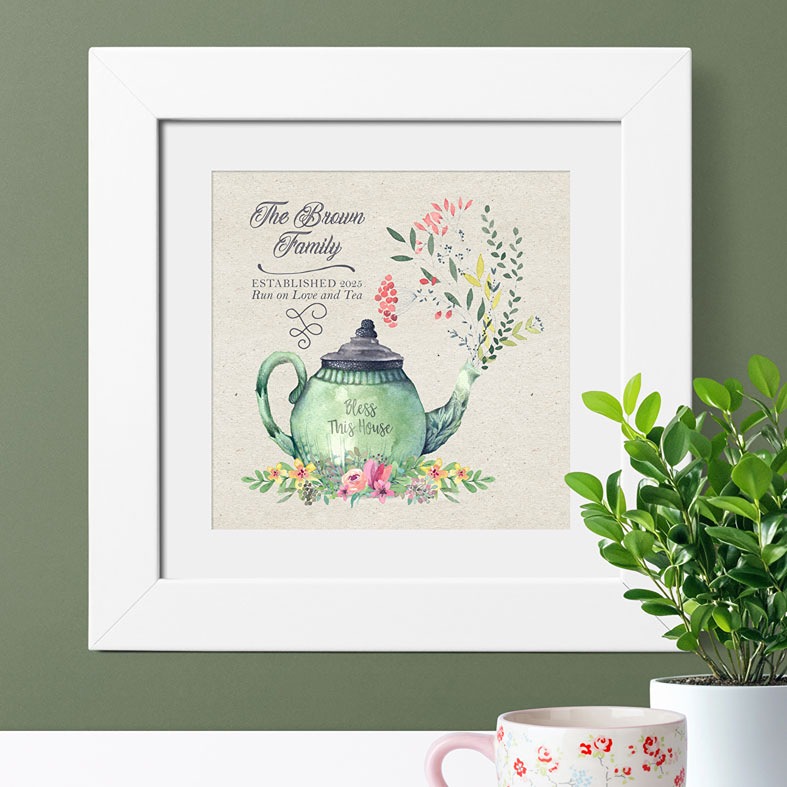 Love and Tea Personalised Print | Personalised Housewarming Gifts for Family, Canvas and Art Prints, PhotoFairytales