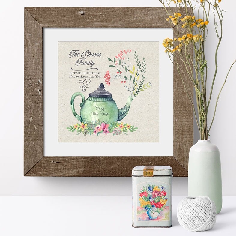 Love and Tea Personalised Print | Personalised Housewarming Gifts for Family, Canvas and Art Prints, PhotoFairytales