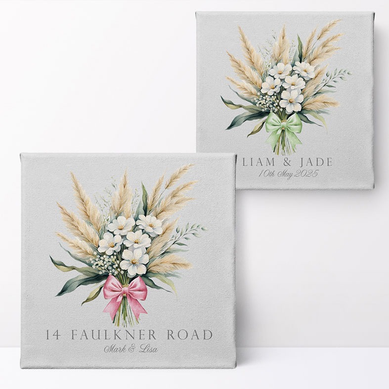 Personalised Bouquet Print | personalised print featuring delicate botanical flowers, custom-made unique new home, housewarming or wedding gift