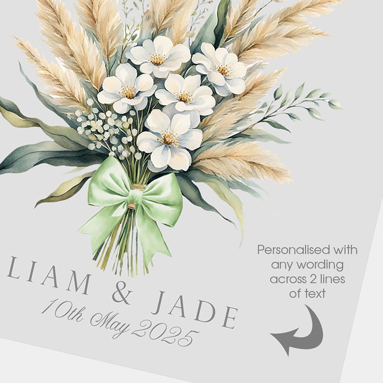 Personalised Bouquet Print | personalised print featuring delicate botanical flowers, custom-made unique new home, housewarming or wedding gift