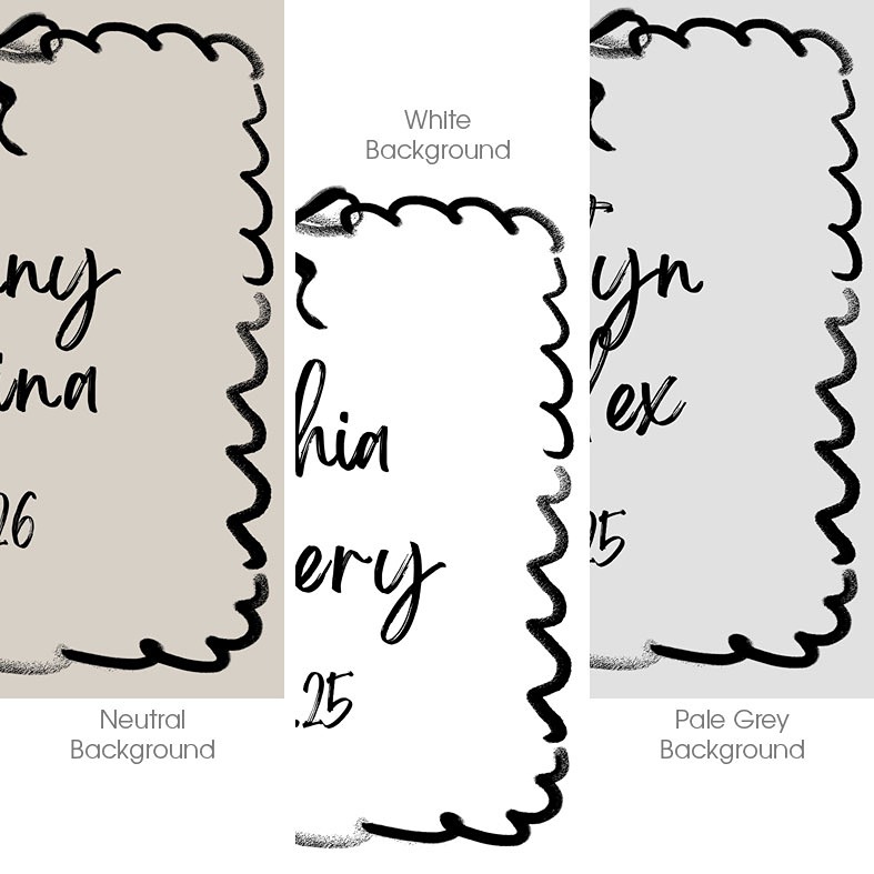 Brushstrokes personalised print featuring a decorative bow, with custom names and date â€“ romantic gift idea for a wedding, Valentine's Day or anniversary
