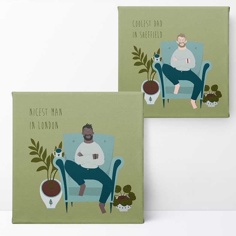 Personalised 'Coolest Bloke' Print | Customise hair, skin tone, name, wording & location. Unique gift for him.