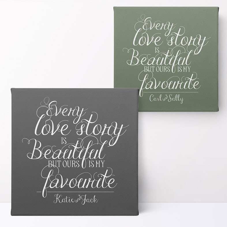 Love Story personalised print with elegant typography and colour options â€“ ideal wedding, Valentineâ€™s, or anniversary gift