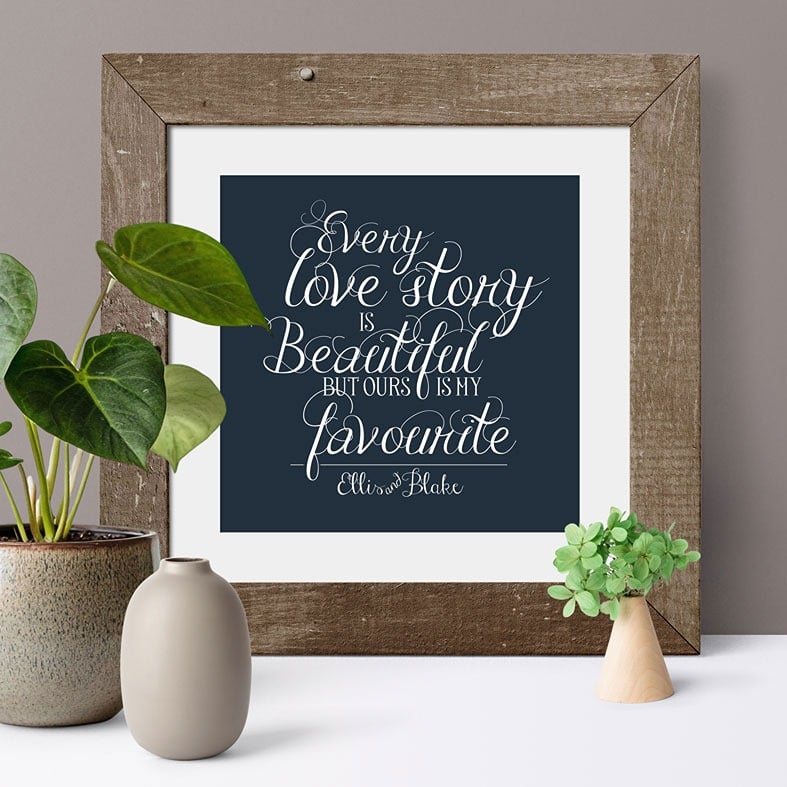 Love Story Personalised Print | Romantic Custom Canvas and Art Prints for Valentine, Wedding or Anniversary Gift, PhotoFairytales