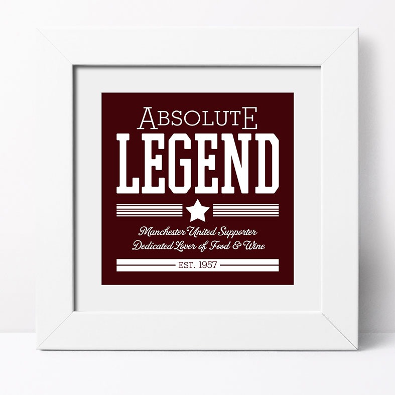 Absolute Legend personalised print â€“ bold vintage typography, great gift for husband, dad, or friend