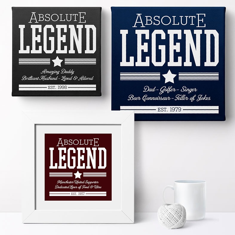 Absolute Legend personalised print â€“ bold vintage typography, great gift for husband, dad, or friend