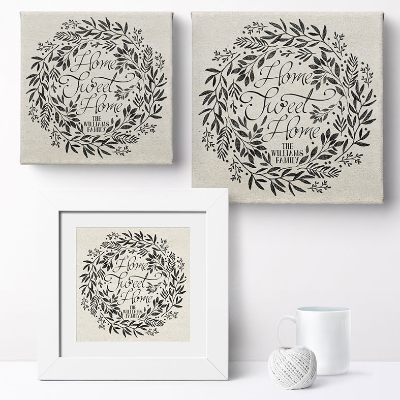 Home Wreath Personalised Print | Personalised Gifts for Family, Canvas and Art Prints, PhotoFairytales