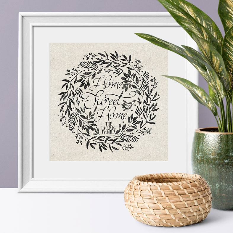 Home Wreath Personalised Print | Personalised Gifts for Family, Canvas and Art Prints, PhotoFairytales