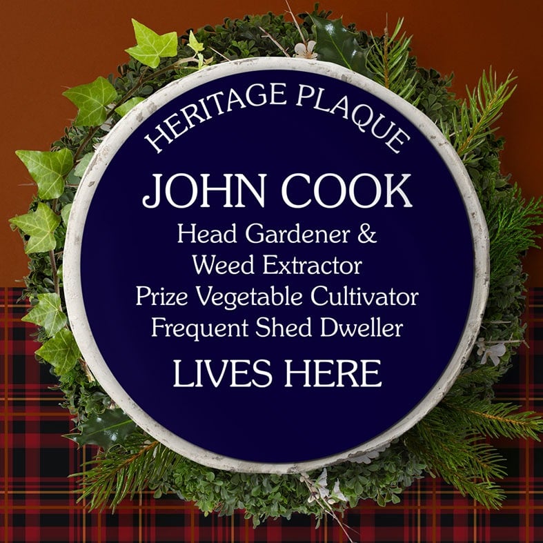Personalised Blue Heritage Plaque | any wording, free UK delivery