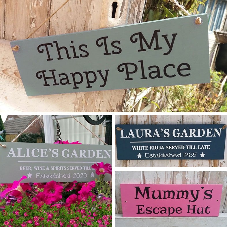 Handmade Outdoor Wooden Signs and Plaques | any wording, bespoke exterior wood garden house signs and plaques