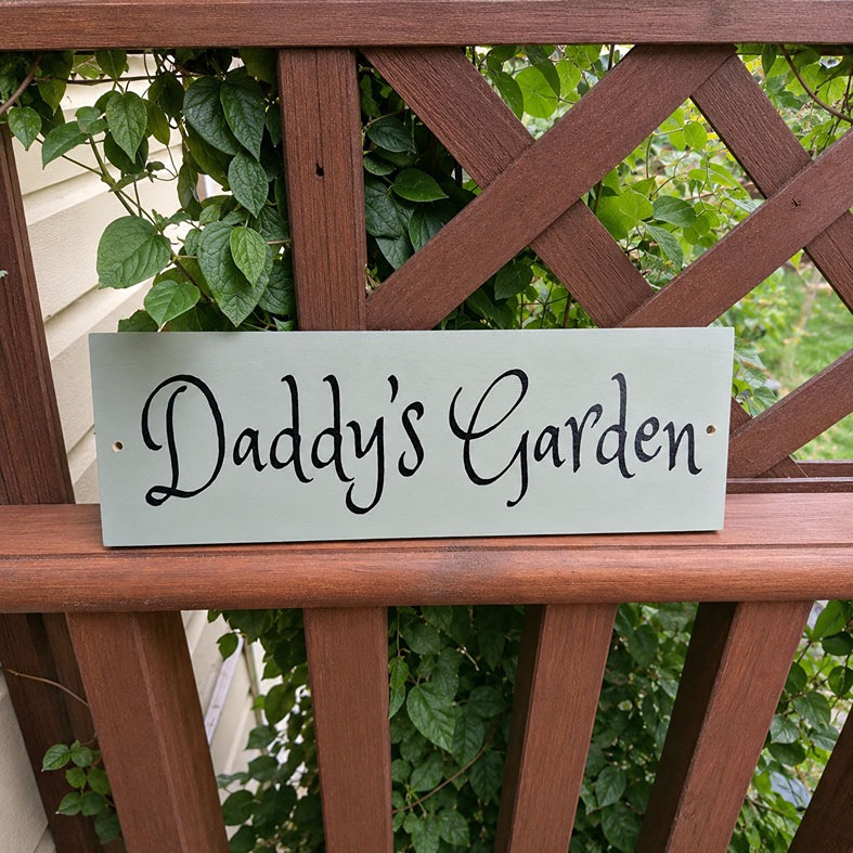 Personalised Wooden Outdoor Garden Signs | Handmade and personalised to order, range of colours, a lovely gift for your garden or home.