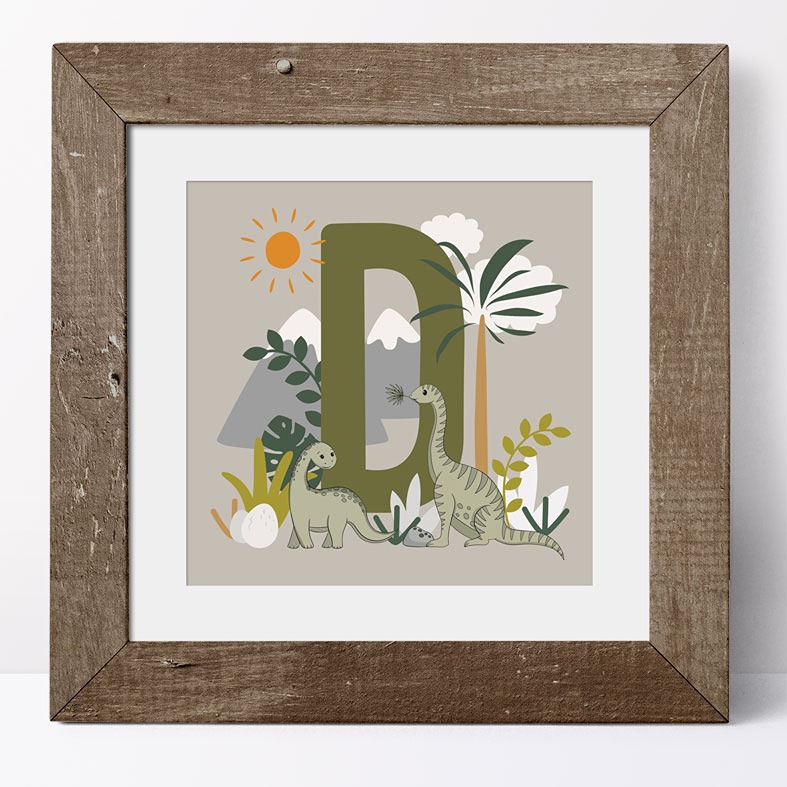Personalised Dinosaur print: brilliant finishing touch for any child's bedroom or baby nursery and great gift idea for a dinosaur lover