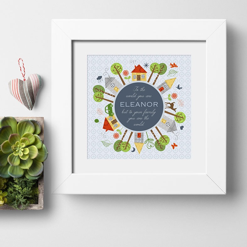 You Mean the World Personalised Print | bespoke art print, PhotoFairytales