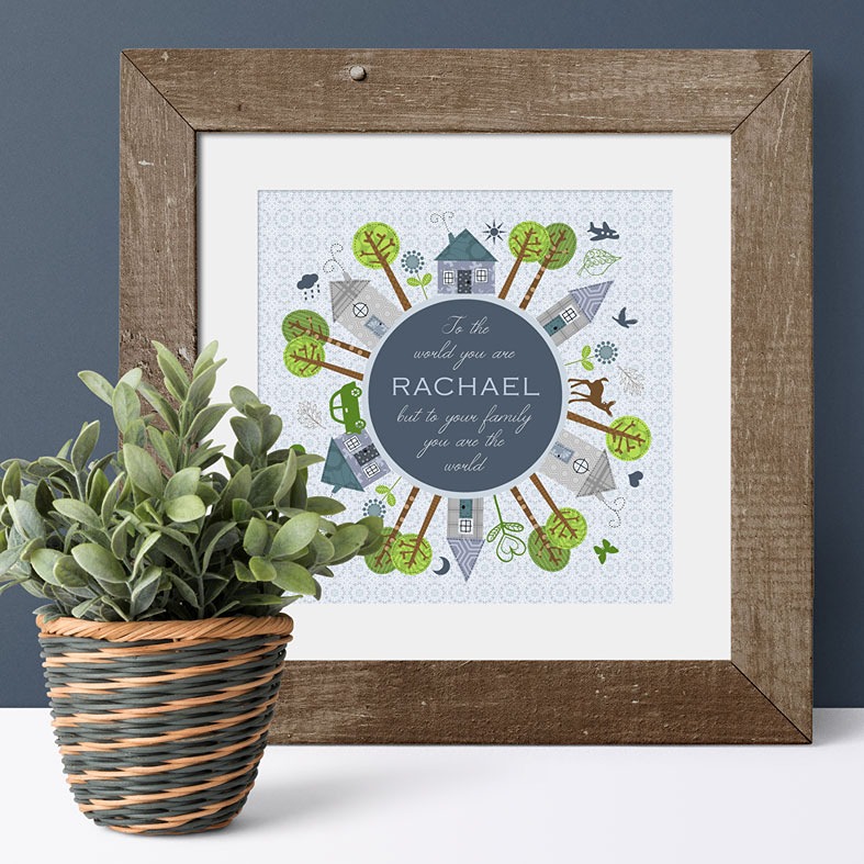 You Mean the World Personalised Print | bespoke art print, PhotoFairytales