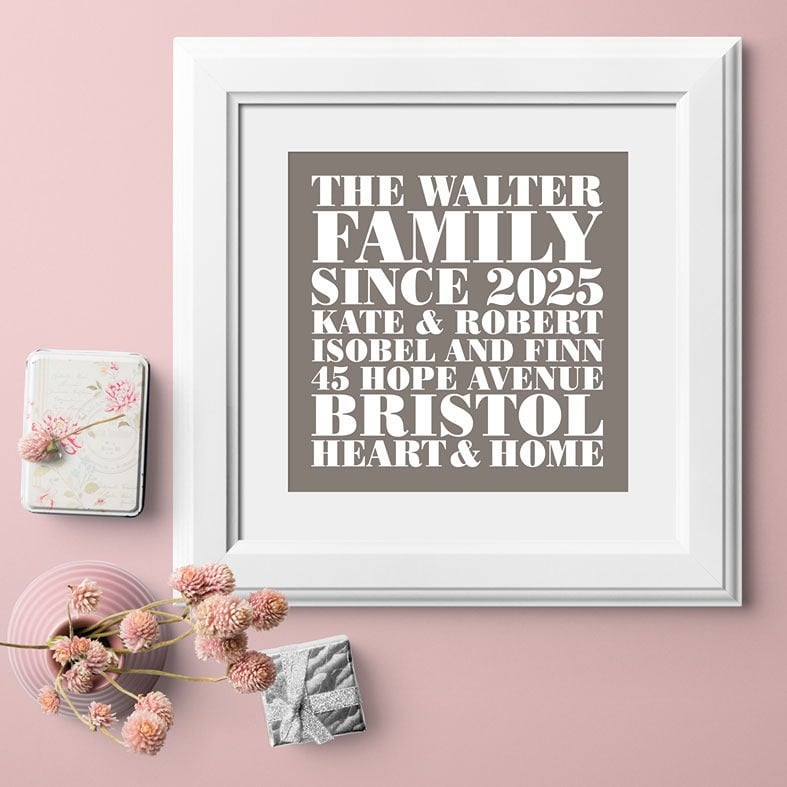 Heart and Home Personalised Print | Personalised Housewarming Gifts for Family, Canvas and Art Prints, PhotoFairytales