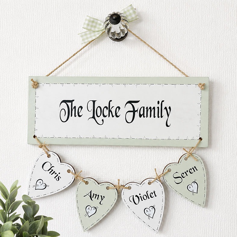 Personalised Wooden Family Tree plaque, handmade to order - a fabulous gift to celebrate your family. Available in range of colours, from PhotoFairytales