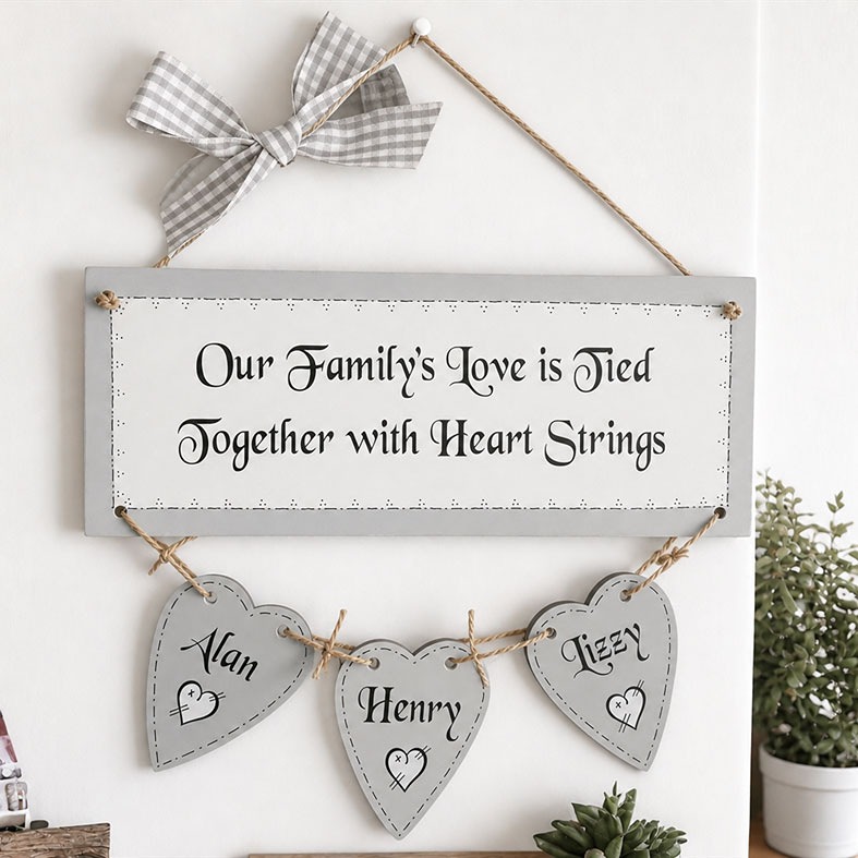 Personalised Wooden Family Tree plaque, handmade to order - a fabulous gift to celebrate your family. Available in range of colours, from PhotoFairytales