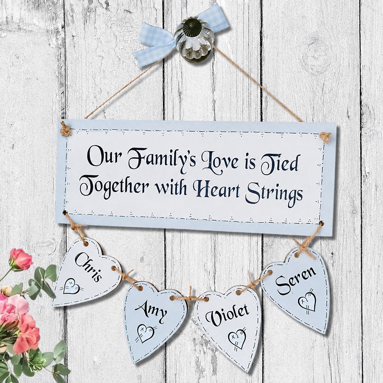 Personalised Wooden Family Tree plaque, handmade to order - a fabulous gift to celebrate your family. Available in range of colours, from PhotoFairytales