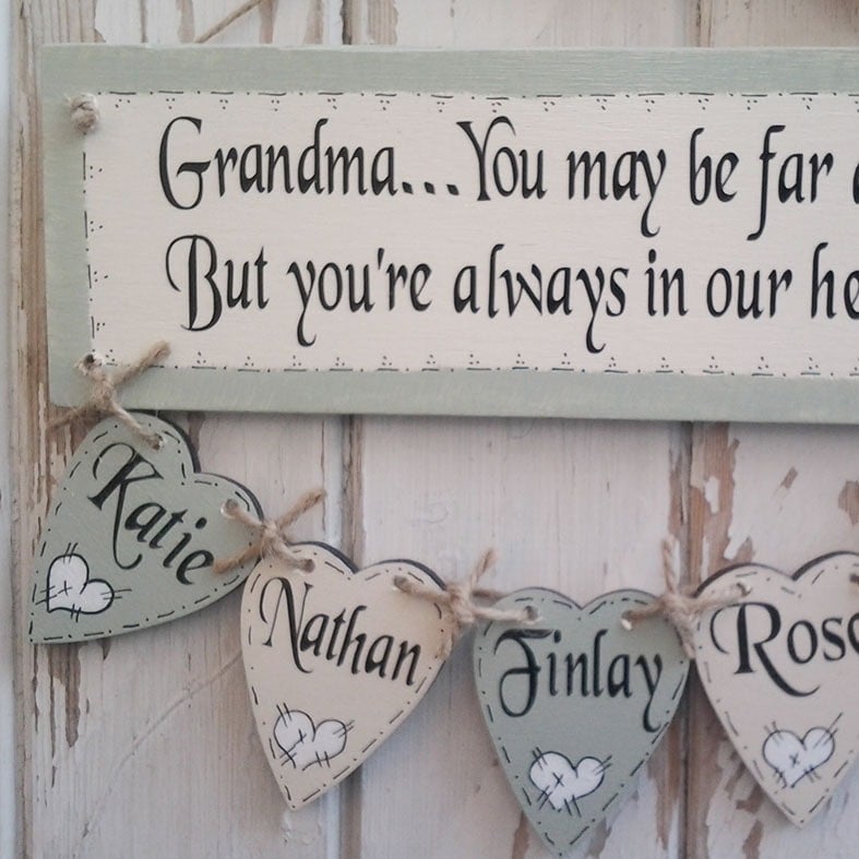 Personalised Wooden Family Tree plaque, handmade to order - a fabulous gift to celebrate your family. Available in range of colours, from PhotoFairytales