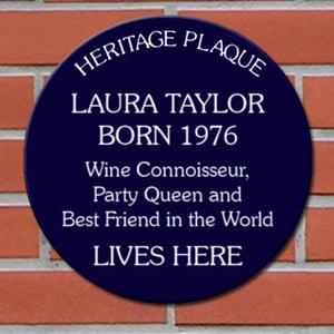 Personalised Blue Heritage Plaque gift for her