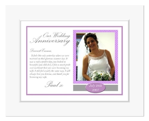 Wedding personalised message photo print 