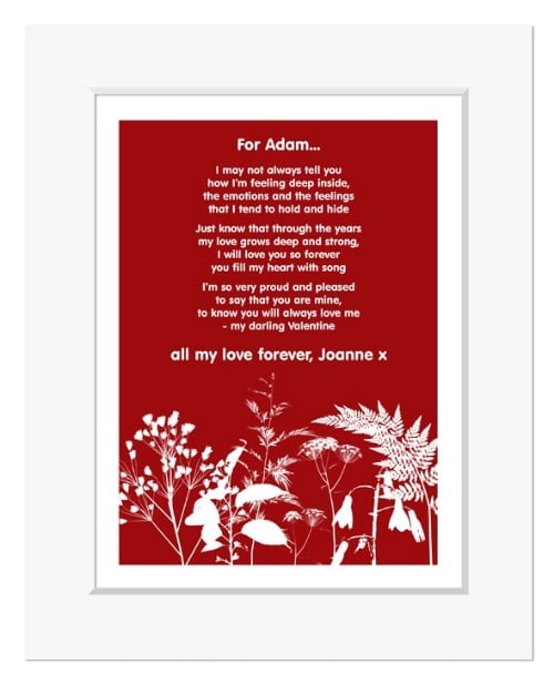 Nature personalised romantic love poem