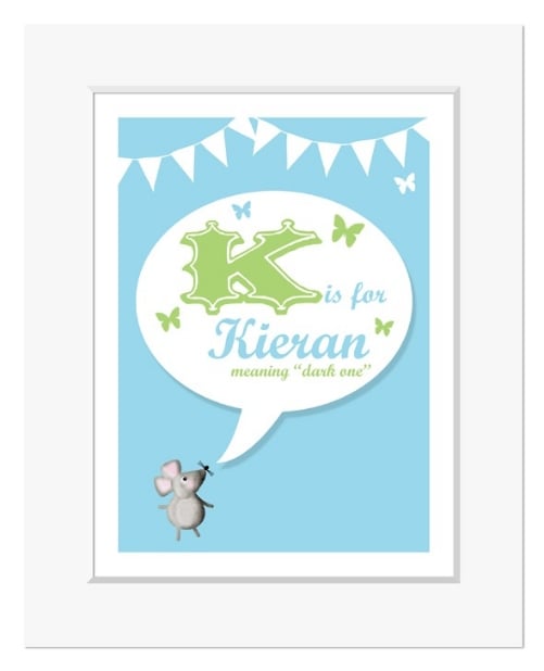 Retro meaning of name personalised christening gift