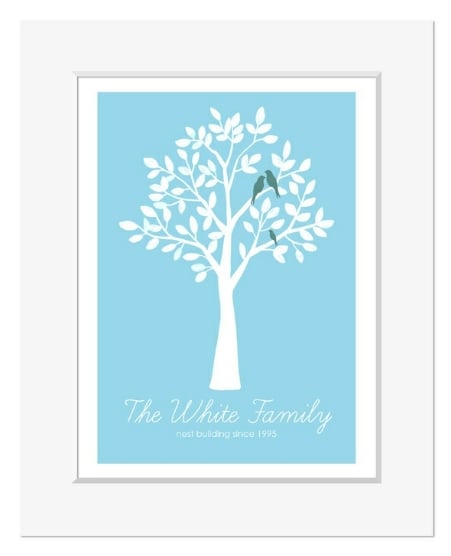 Family personalised tree print